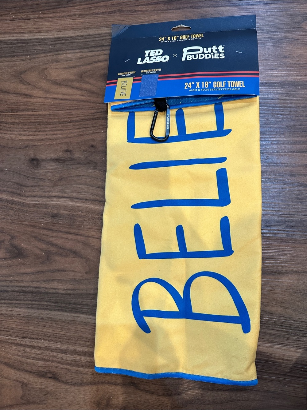 NWT TED LASSO BELIEVE GOLF TOWEL 24"X16" DOUBLE SIDED